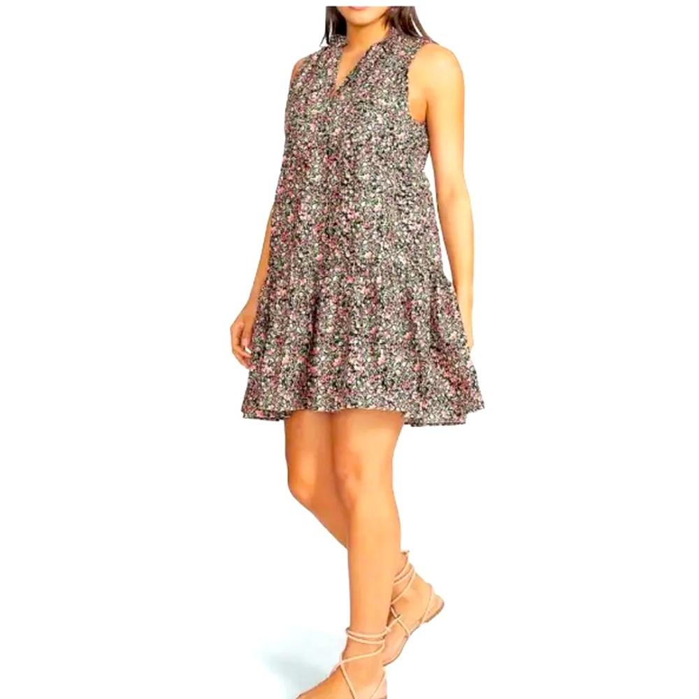BB Dakota by Steve Madden NWT Sleeveless Tiered Black Floral Dress, Size XL